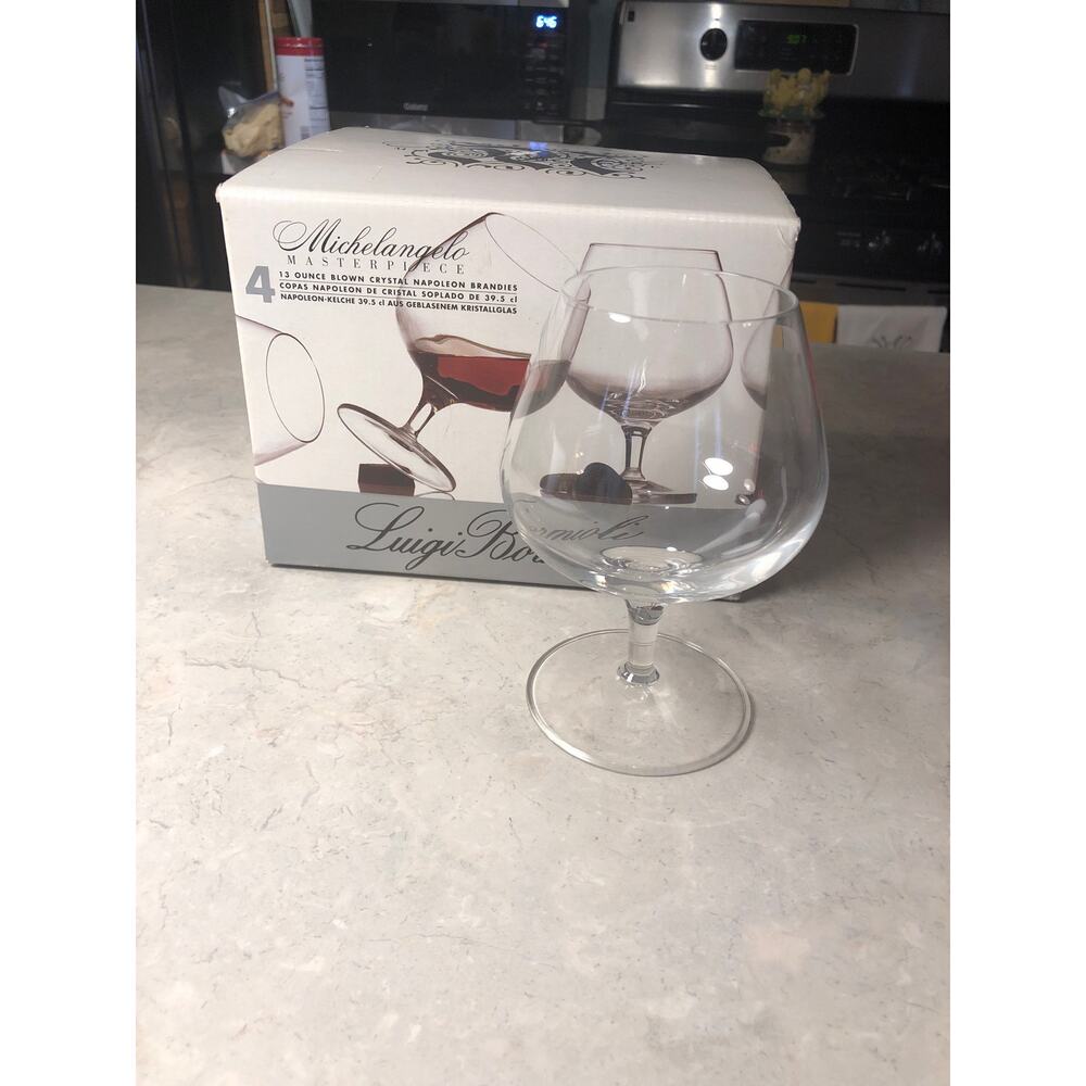 Luigi Bormioli Napoleon Crystal Brandy glasses set of four 13 oz